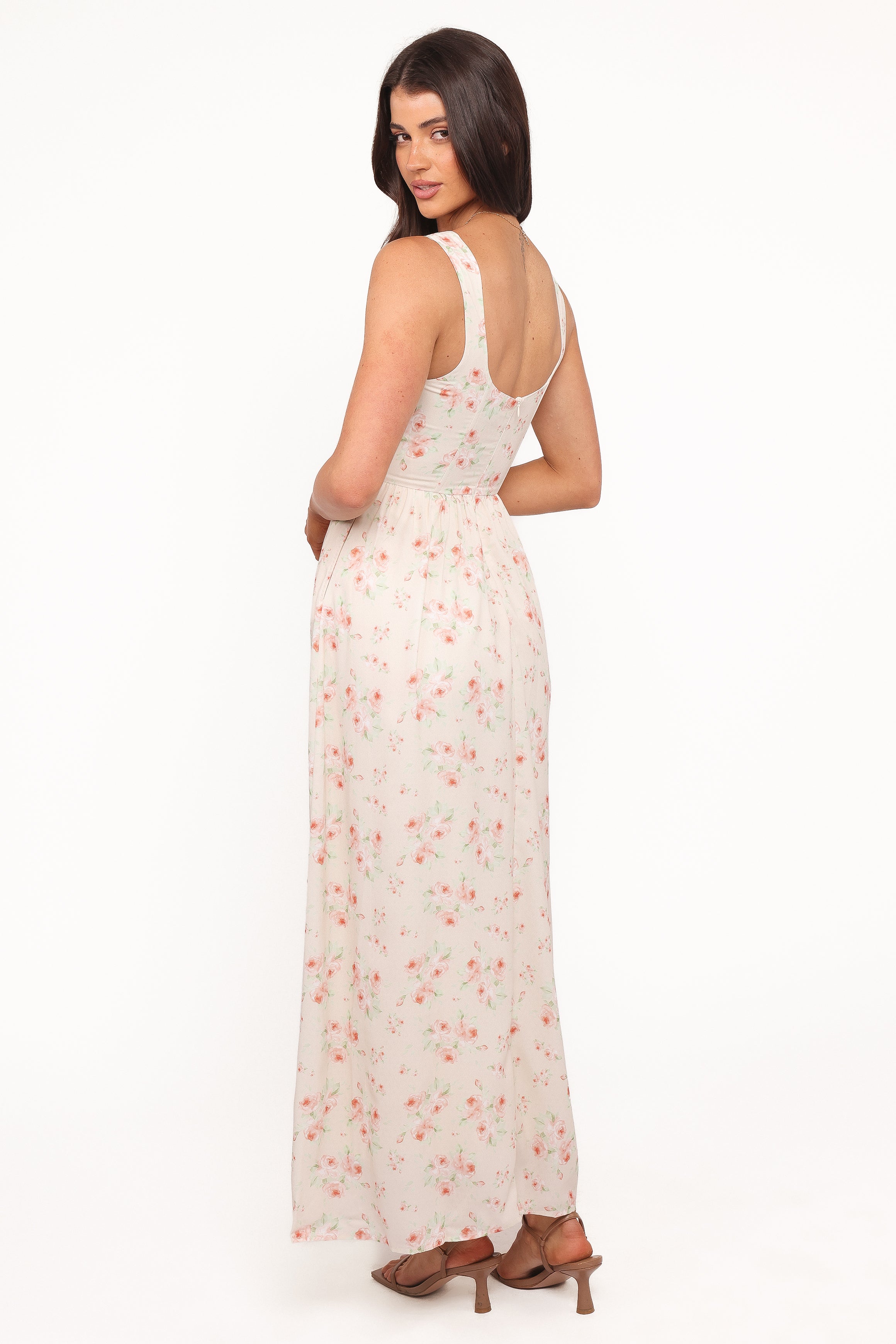 Vespa Midi Dress - Peach Floral