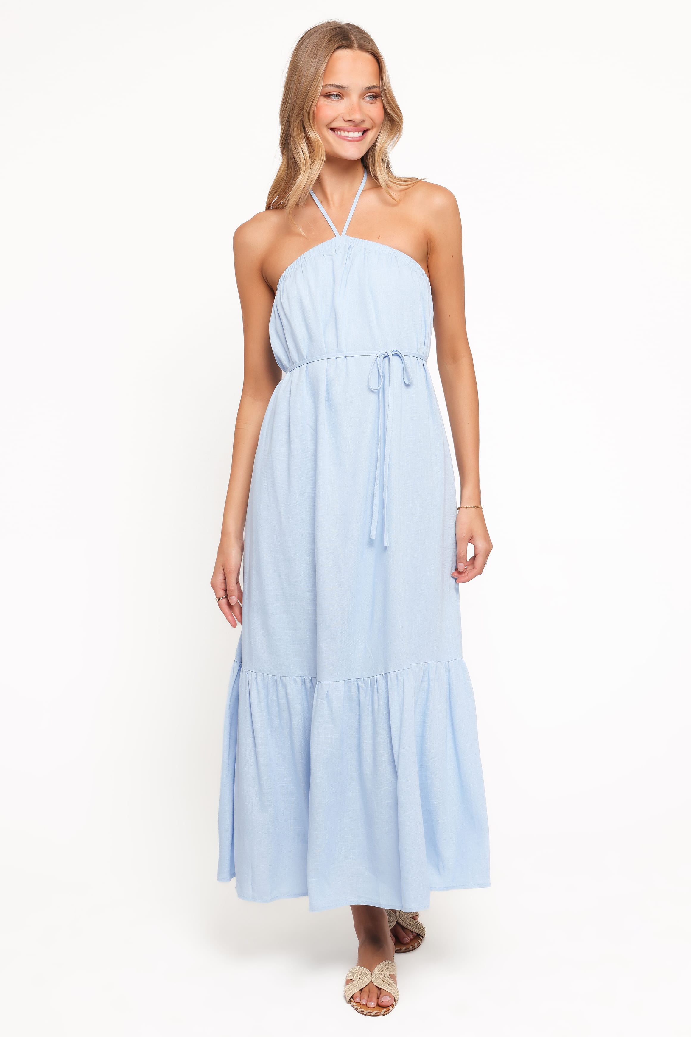 View Halterneck Maxi Dress - Pale Blue