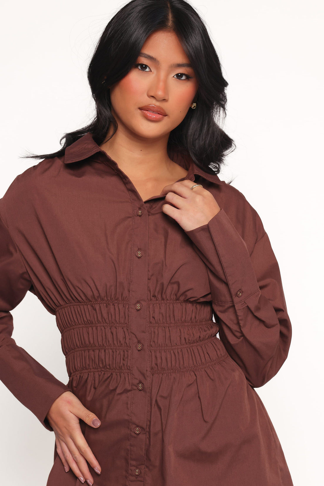 Wallace Mini Dress - Chocolate