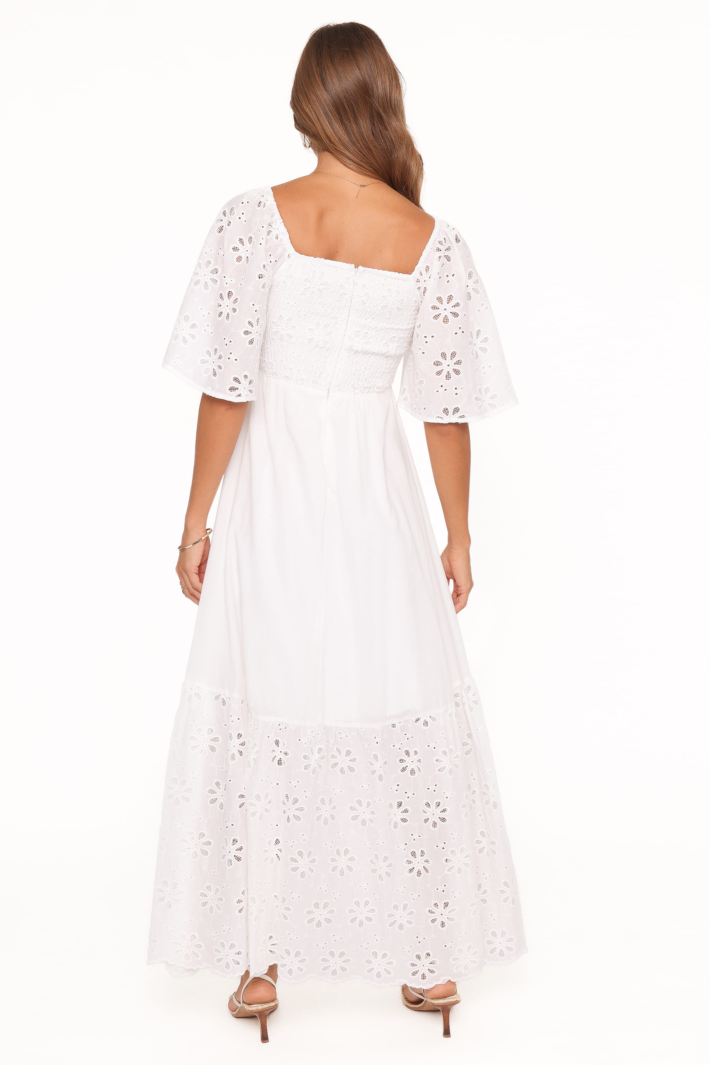 Xana Maxi Dress - White Broderie